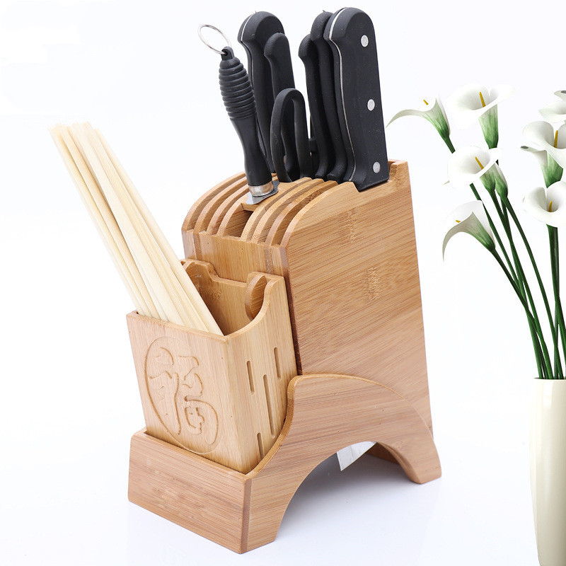 Wooden Knife Holder With Bamboo Blessing – Bild 2