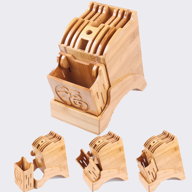 Wooden Knife Holder With Bamboo Blessing – Bild 3