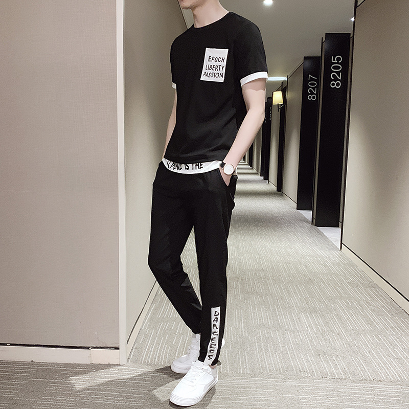 Fashion Men's Short-Sleeved Ice Silk Casual Sportswear Suit — изображение 7