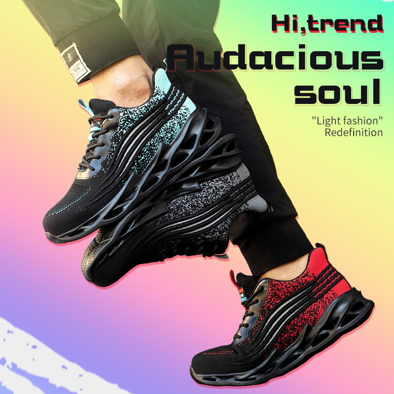 Breathable Flying Woven Safety Shoes – Bild 2