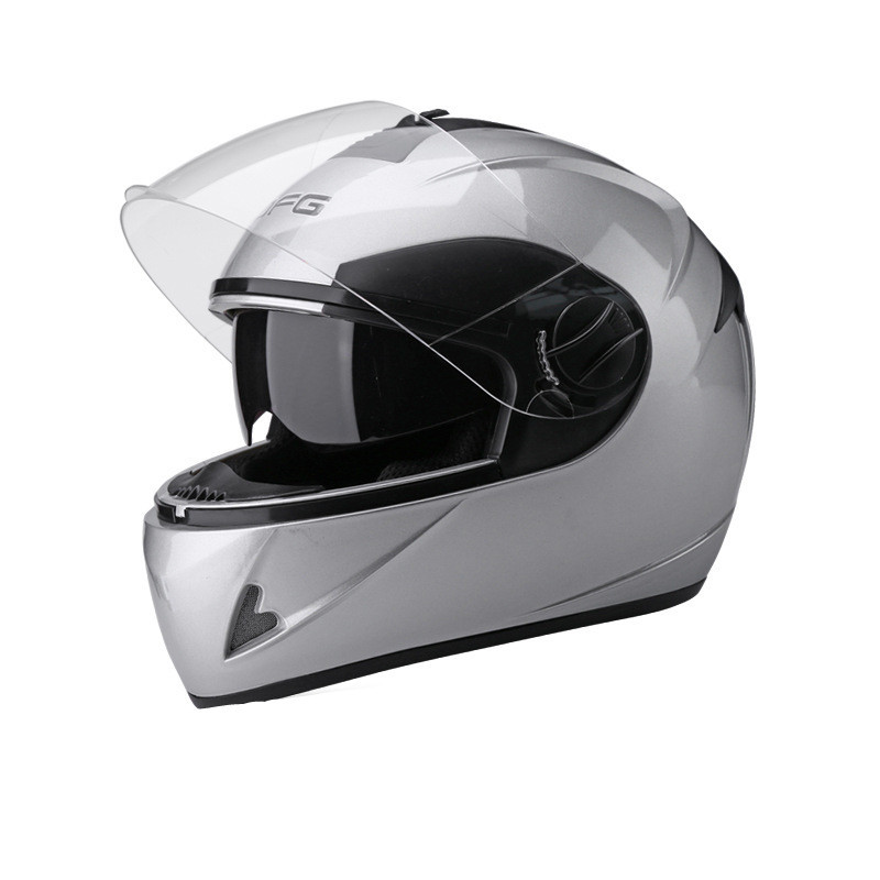 Battery Car Helmet Gray Male Anti-Fog Four Seasons Full Face Helmet — изображение 6