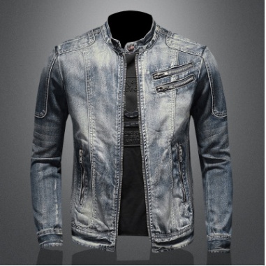 Men's Fashion Stand Collar Zip Embellished Jacket - Image 5