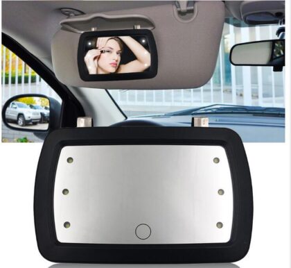 Car Makeup Mirror Sun Visor With Finger Touch Switch Universal Mirror