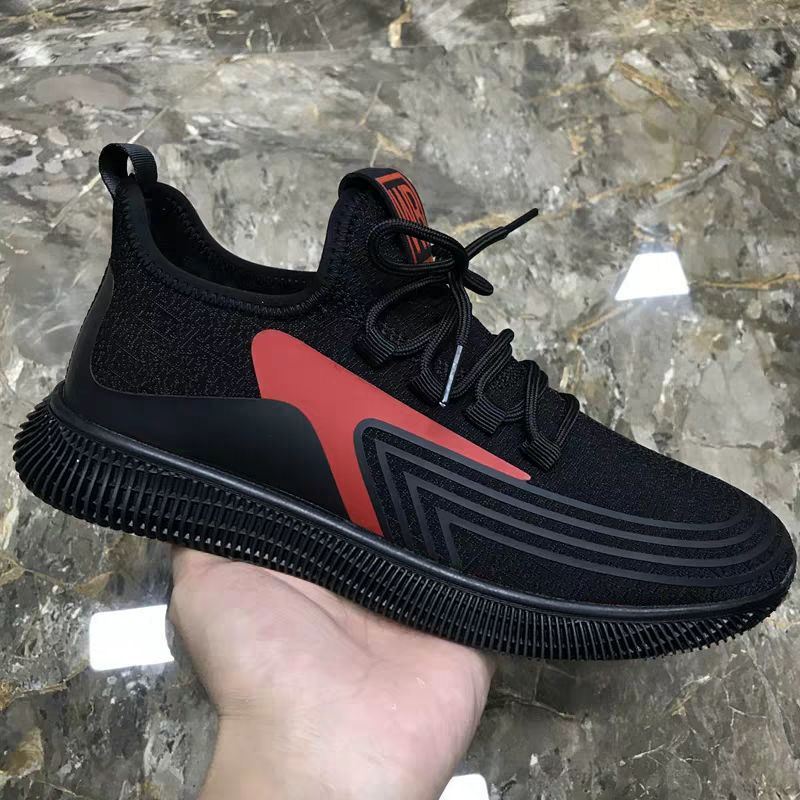 All Black Work Shoes Men's Mesh Men's Shoes Breathable Lightweight Mesh Shoes Summer Mesh Sports Casual Shoes – Bild 6