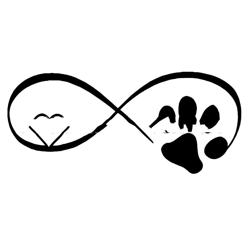 Love Dog Paw Cat Paw Reflective Car Motorcycle Sticker — изображение 2