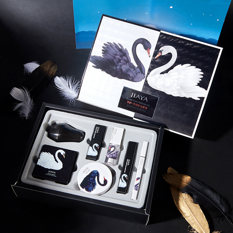 Black And White Swan Makeup Set Cushion bb Cream Makeup Powder Lipstick Seven-piece Gift Box For Beginners – Bild 4