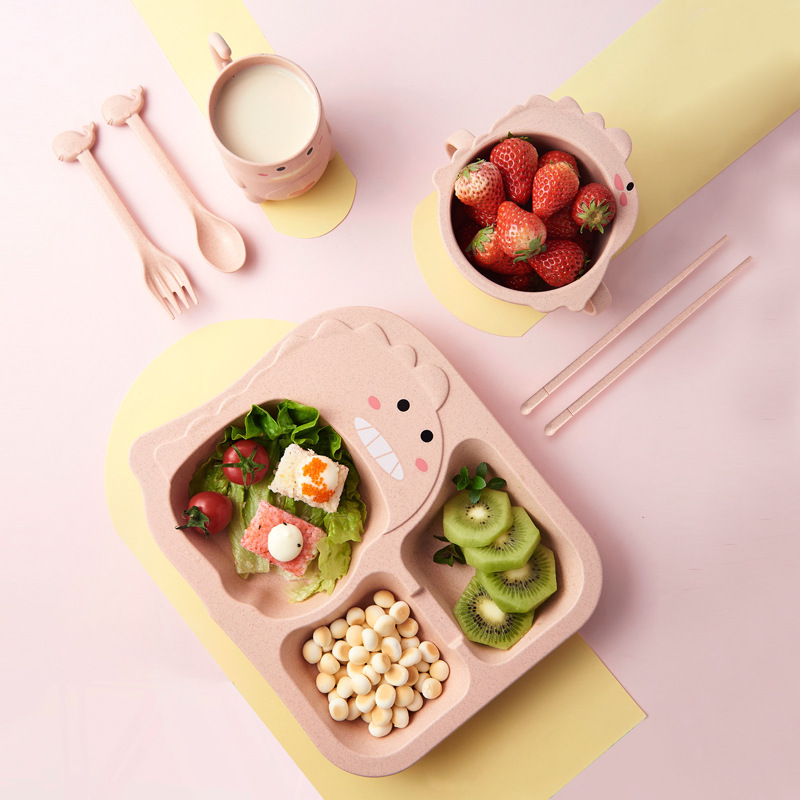 Set Baby Cartoon Dinosaur Tableware Childrens Dinnerware Set – Bild 2