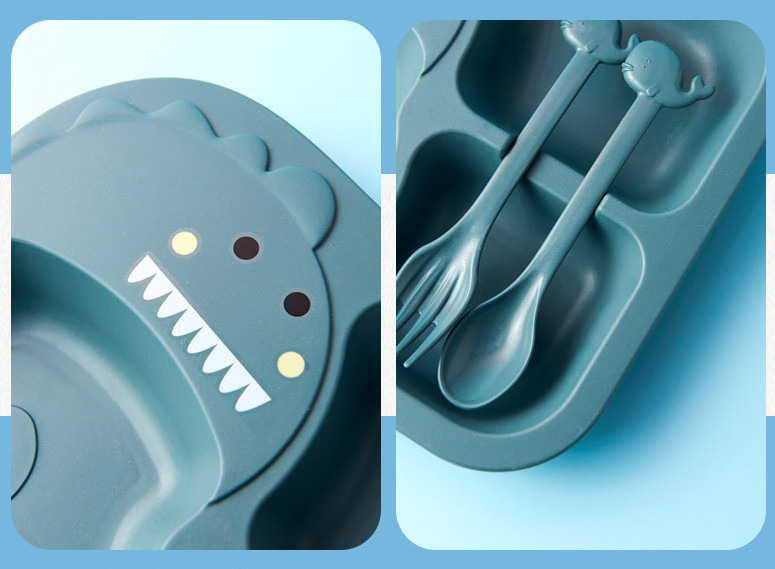 Set Baby Cartoon Dinosaur Tableware Childrens Dinnerware Set – Bild 7