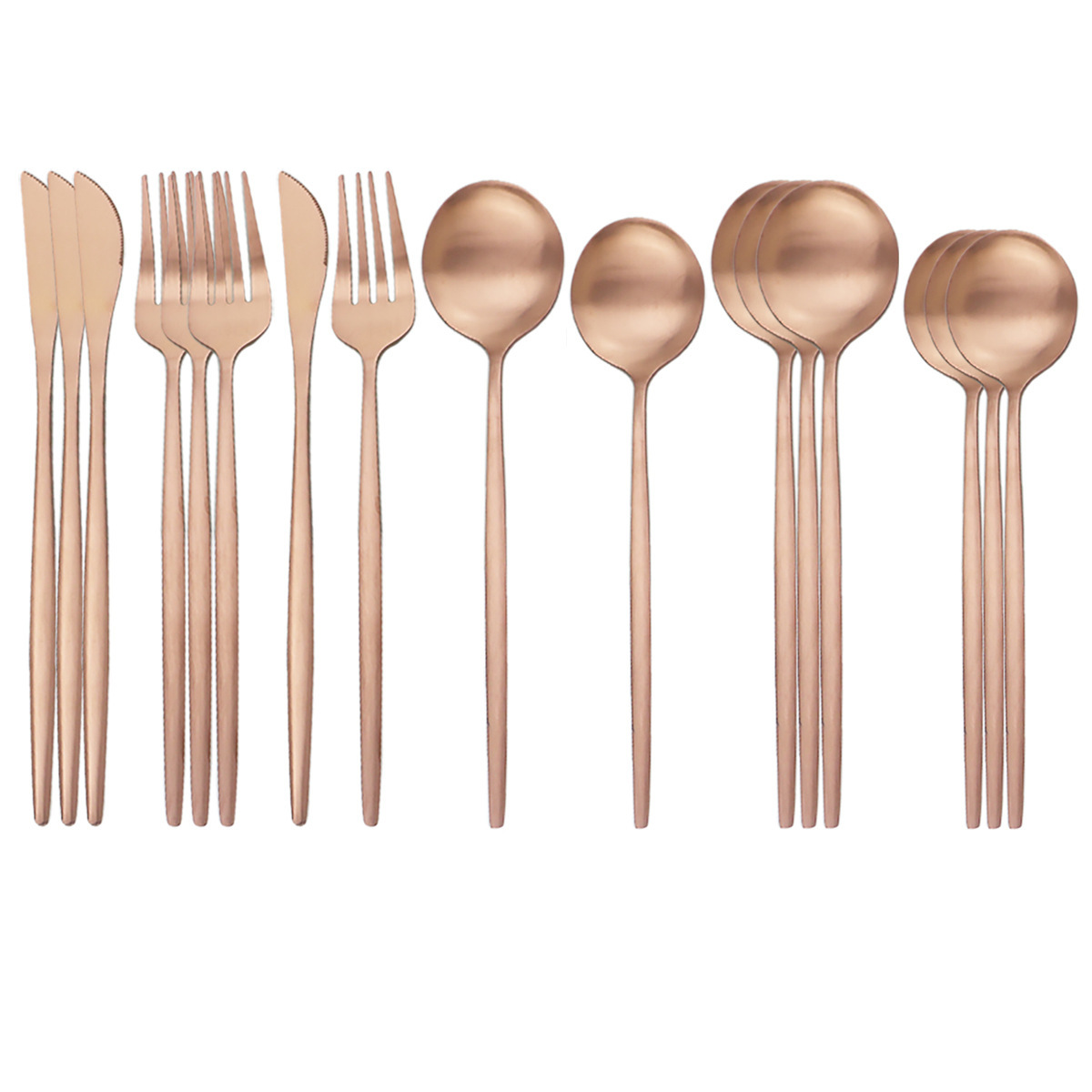 Stainless Steel Matte 16-piece Western Cutlery Set - Image 3