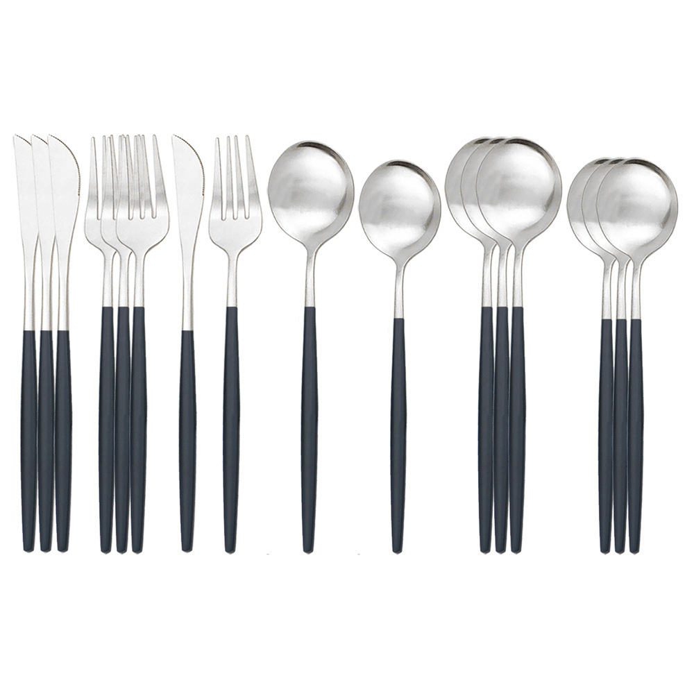 Stainless Steel Matte 16-piece Western Cutlery Set - Image 6