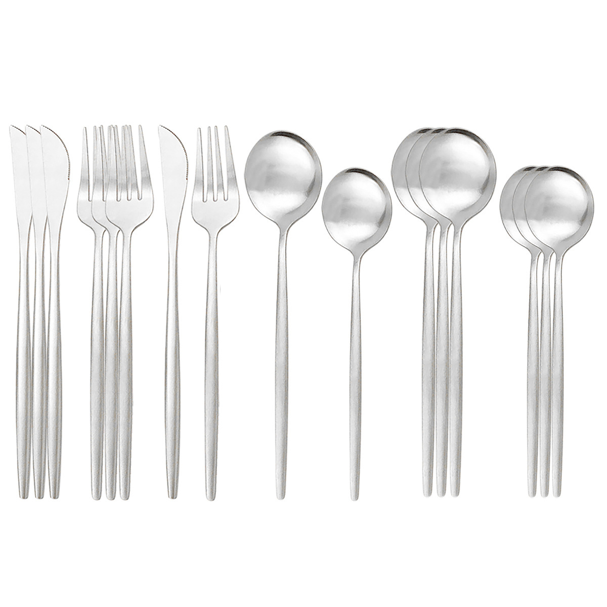 Stainless Steel Matte 16-piece Western Cutlery Set - Image 8