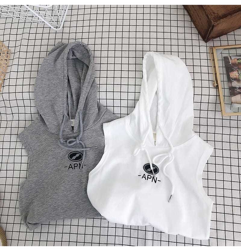 Summer Suit Korean Style Cotton Sleeveless Hooded Shorts Two-Piece Girl Western Style Suit - Image 5