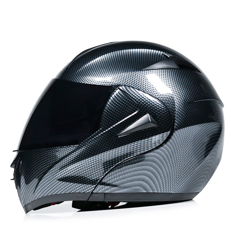 Motorcycle Uncovered Helmet Carbon Fiber Double Mirror Electric Bike Helmet Men and Women — изображение 2