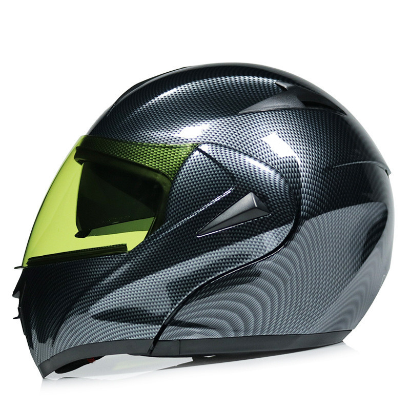 Motorcycle Uncovered Helmet Carbon Fiber Double Mirror Electric Bike Helmet Men and Women — изображение 3