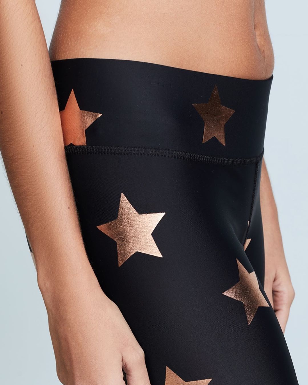 Womens Outdoor Sports Printed Tight-Fitting High-Waisted Hot Gold Star Yoga Pants – Bild 2