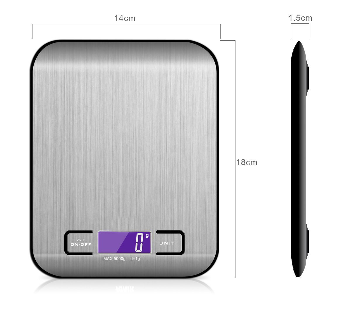 Rechargeable Flat Stainless Steel Kitchen Scale Electronic Scale Small Platform Scale - Image 3