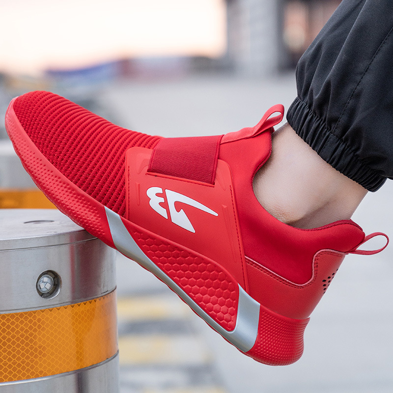 Flying Woven Breathable Safety Shoes Fashionable Anti-Smashing And Anti-Piercing Work Shoes – Bild 3