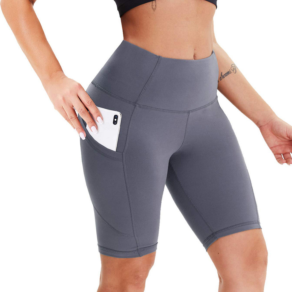 Double Side Pocket Sports Tights Yoga Women Running Shorts Five-Point Pants - Image 2