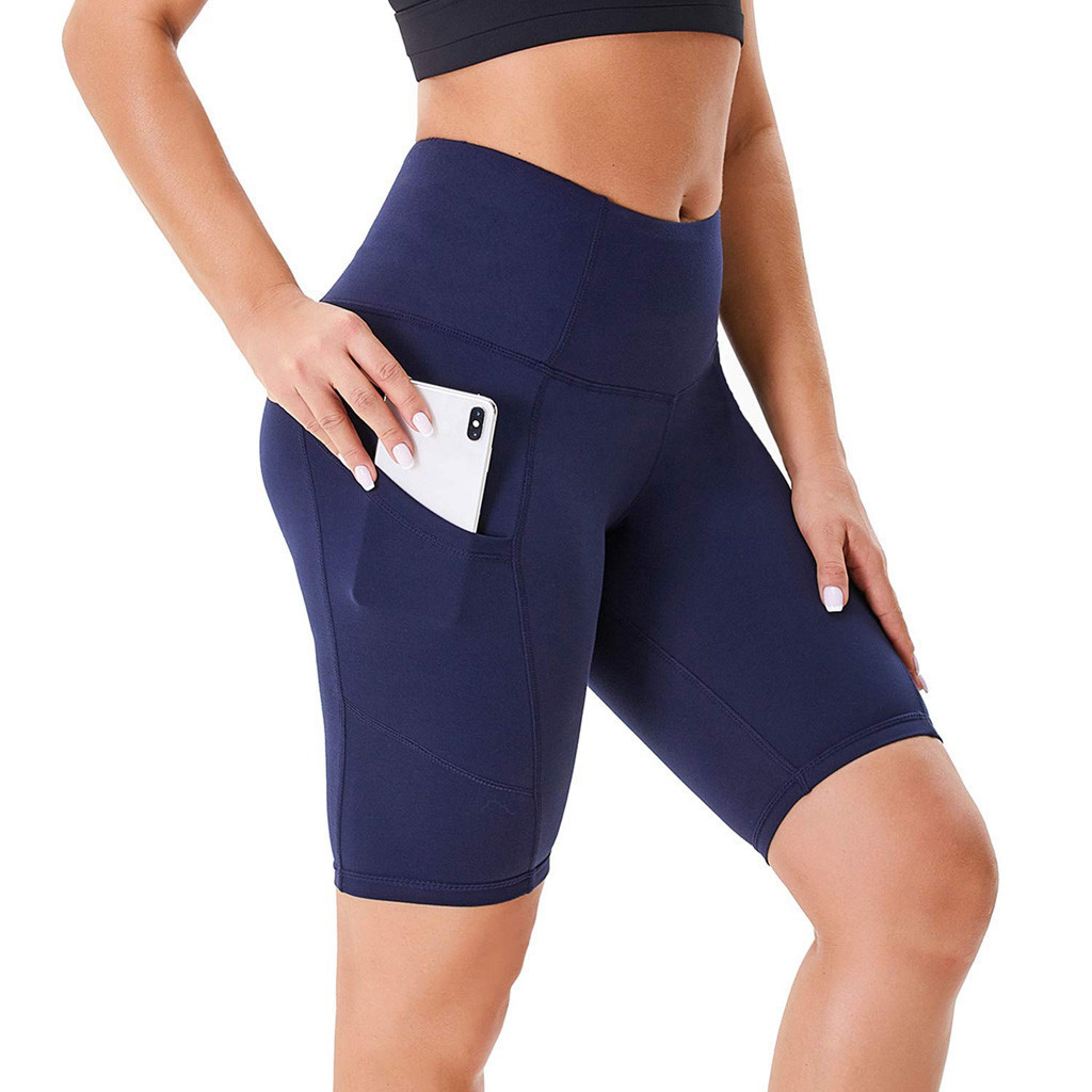 Double Side Pocket Sports Tights Yoga Women Running Shorts Five-Point Pants - Image 3