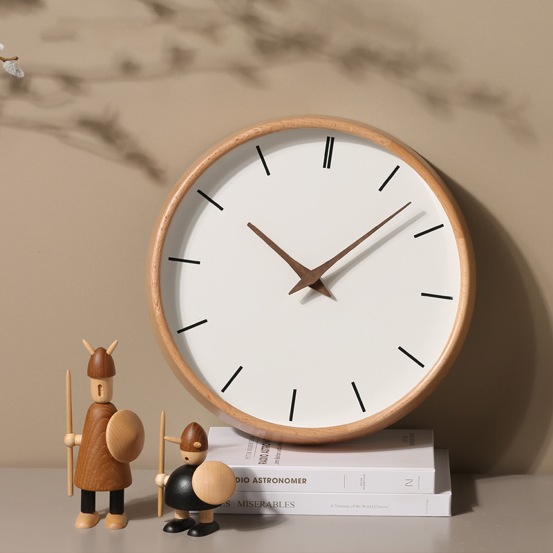 Household Solid Wood Light Luxury Mute Living Room Bedroom Clock - Image 4
