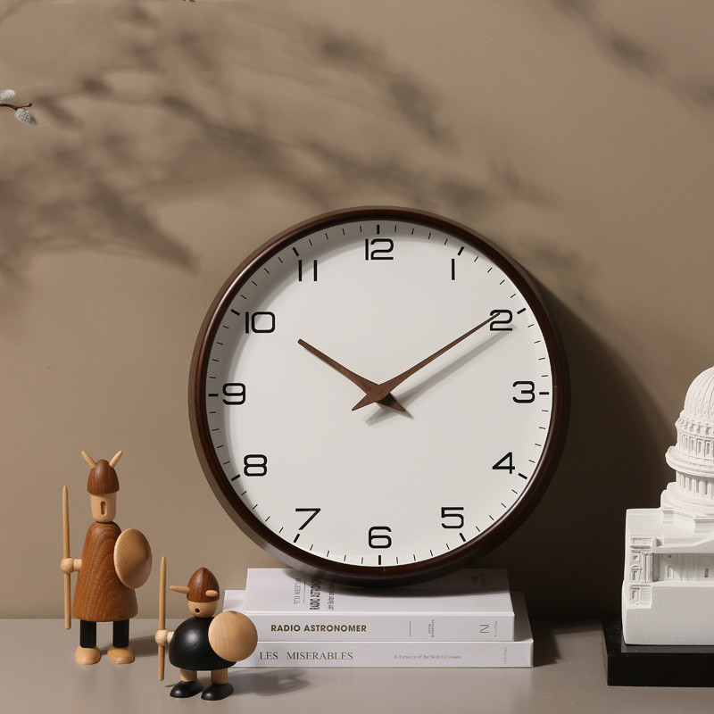 Household Solid Wood Light Luxury Mute Living Room Bedroom Clock - Image 5