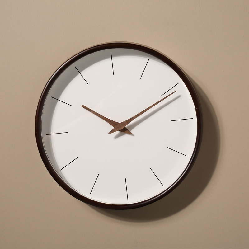 Household Solid Wood Light Luxury Mute Living Room Bedroom Clock - Image 6