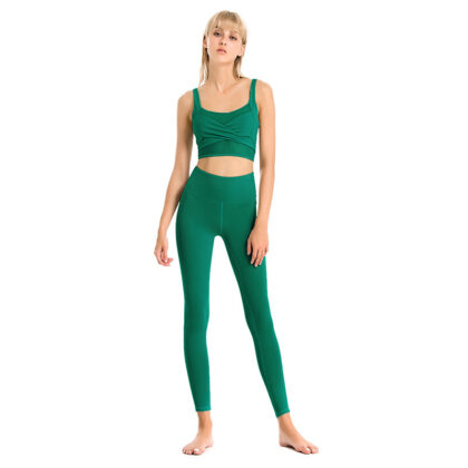 Women's Bra Mesh Yoga Pants Sports Suit