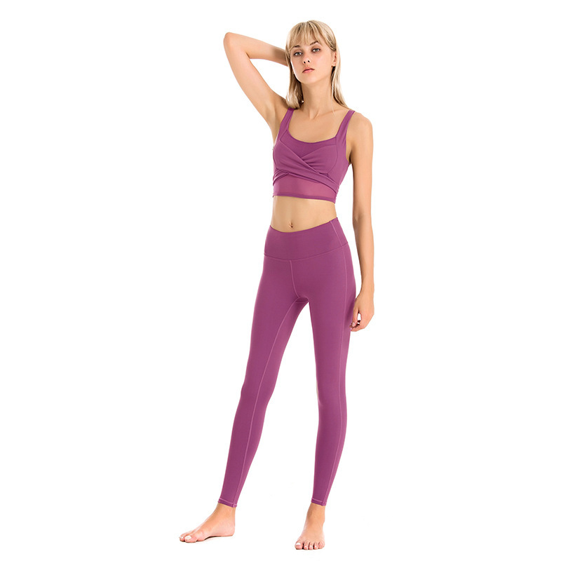 Women's Bra Mesh Yoga Pants Sports Suit - Image 6