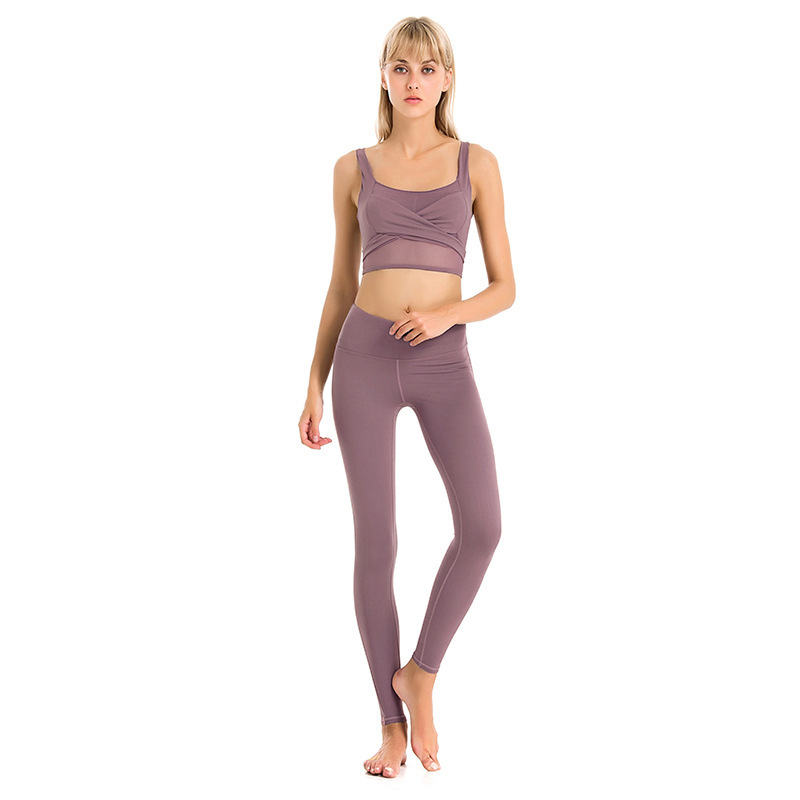 Women's Bra Mesh Yoga Pants Sports Suit - Image 8