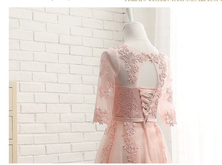 New Spring And Autumn Wedding Mid-Length Banquet Evening Dress In Sleeves For Girlfriends And Bridesmaid Dresses — изображение 5