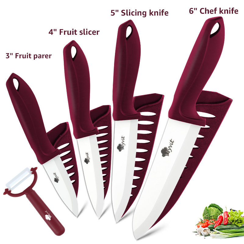 New Five-Piece Standable Zirconia White-Bladed Ceramic Knife – Bild 3