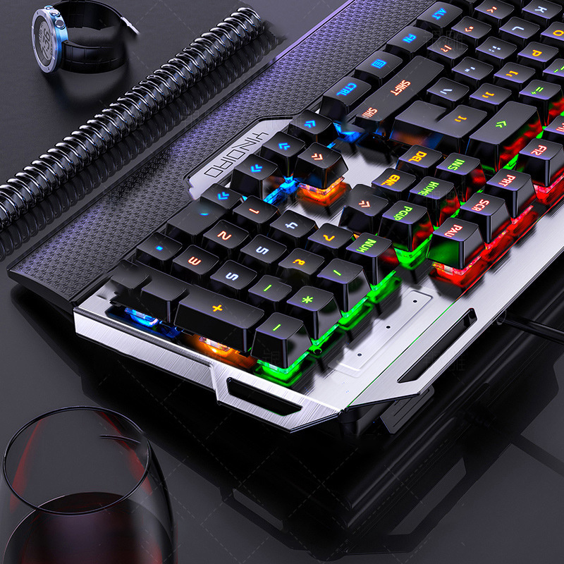 Silver Carving K100 Metal Real Mechanical Keyboard Luminous Game Black Axis Wired USB - Image 5