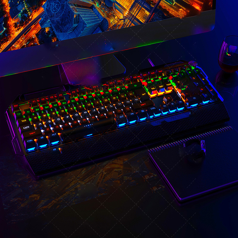 Silver Carving K100 Metal Real Mechanical Keyboard Luminous Game Black Axis Wired USB - Image 6