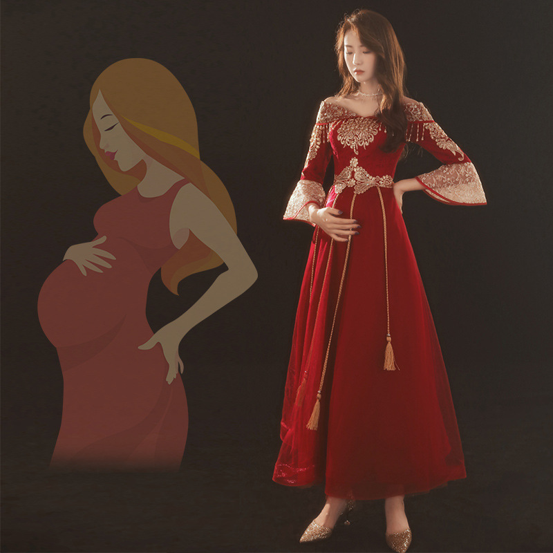 Thin One-shoulder Chinese Style Chinese Style Plus Size Dress - Image 6