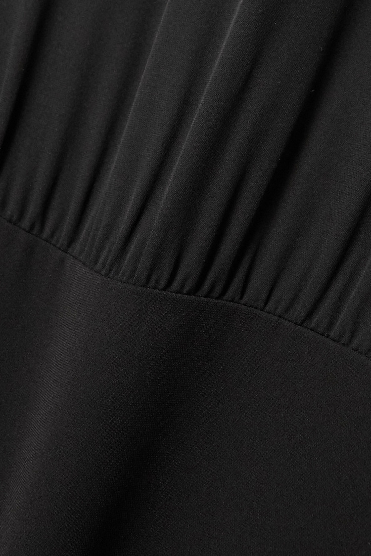 European And American Round Neck Sleeveless Pleated Black Hip Dress For Ladies — изображение 5