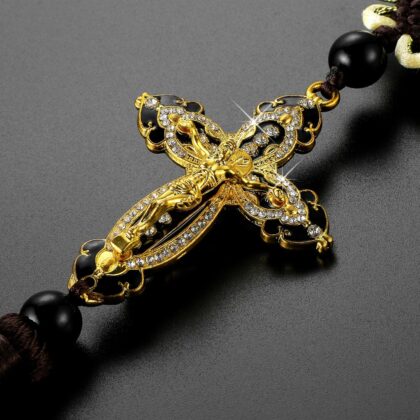 Golden Cross Car Hanger High-End Car Interior Ornaments Car Pendant Pendant Tassel Decorative Pendant