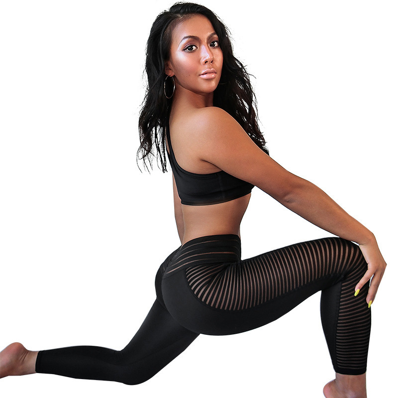 Yoga Pants Mesh Stitching Cross-border Fitness Pants – Bild 4