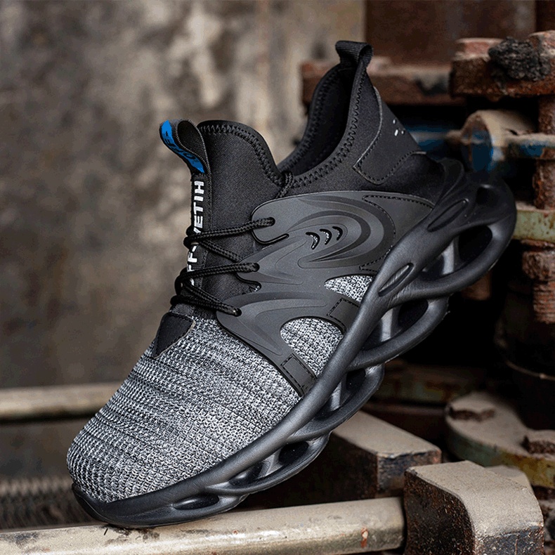 Labor Insurance Shoes Men'S Summer Breathable Lightweight Mesh Work Shoes, Anti-Smashing And Anti-Piercing Steel Toe Cap Construction Site Labor Insurance Shoes - Image 5