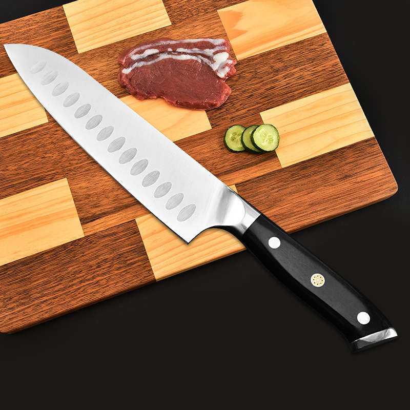 7 Inch German 1.4116 Stainless Steel Kitchen Santoku Chef Knife — изображение 3