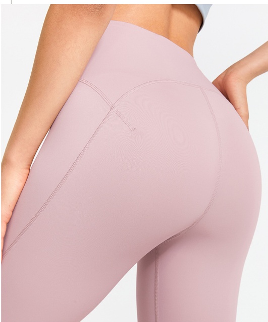 New Yoga Pants, High Waist, Nude, Buttocks, Quick-drying, Solid Color Fitness Pants, Tight Yoga Clothes — изображение 5