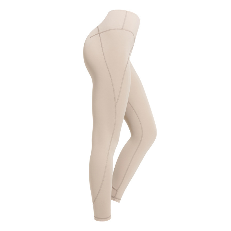 New Yoga Pants, High Waist, Nude, Buttocks, Quick-drying, Solid Color Fitness Pants, Tight Yoga Clothes — изображение 3