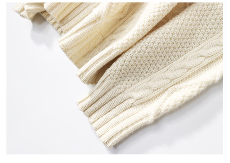 Lai Guanlin Same Sweater Men''s Round Neck Pullover Pure Woolen Sweater Autumn And Winter Thickened Retro Twist Slim Knit - Image 3