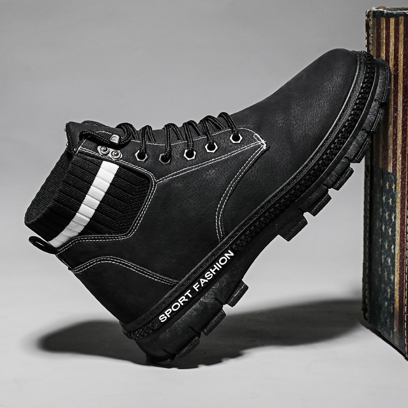 Retro Casual Work Boots Men's Shoes With Thick Soles - Image 2