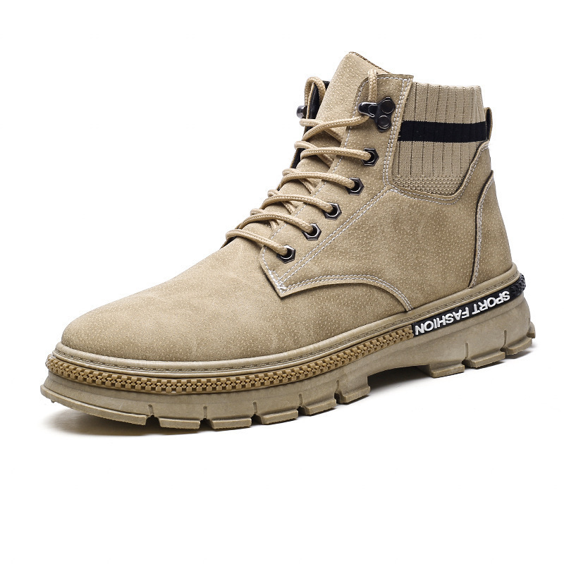 Retro Casual Work Boots Men's Shoes With Thick Soles - Image 6