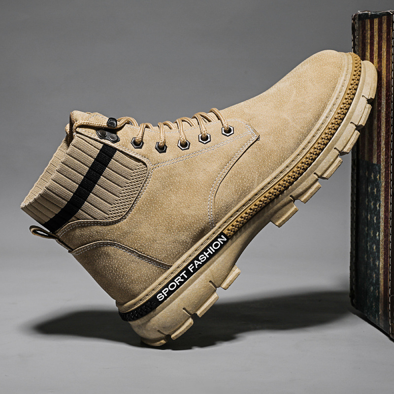 Retro Casual Work Boots Men's Shoes With Thick Soles - Image 5