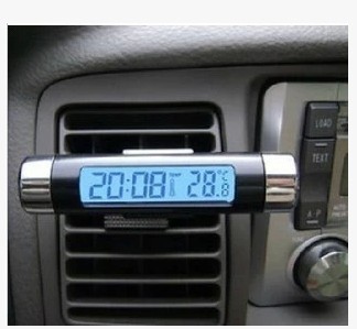 Air Outlet Clip-on LCD Electronic Watch Temperature Combination Interior Electronic Clock In The Car