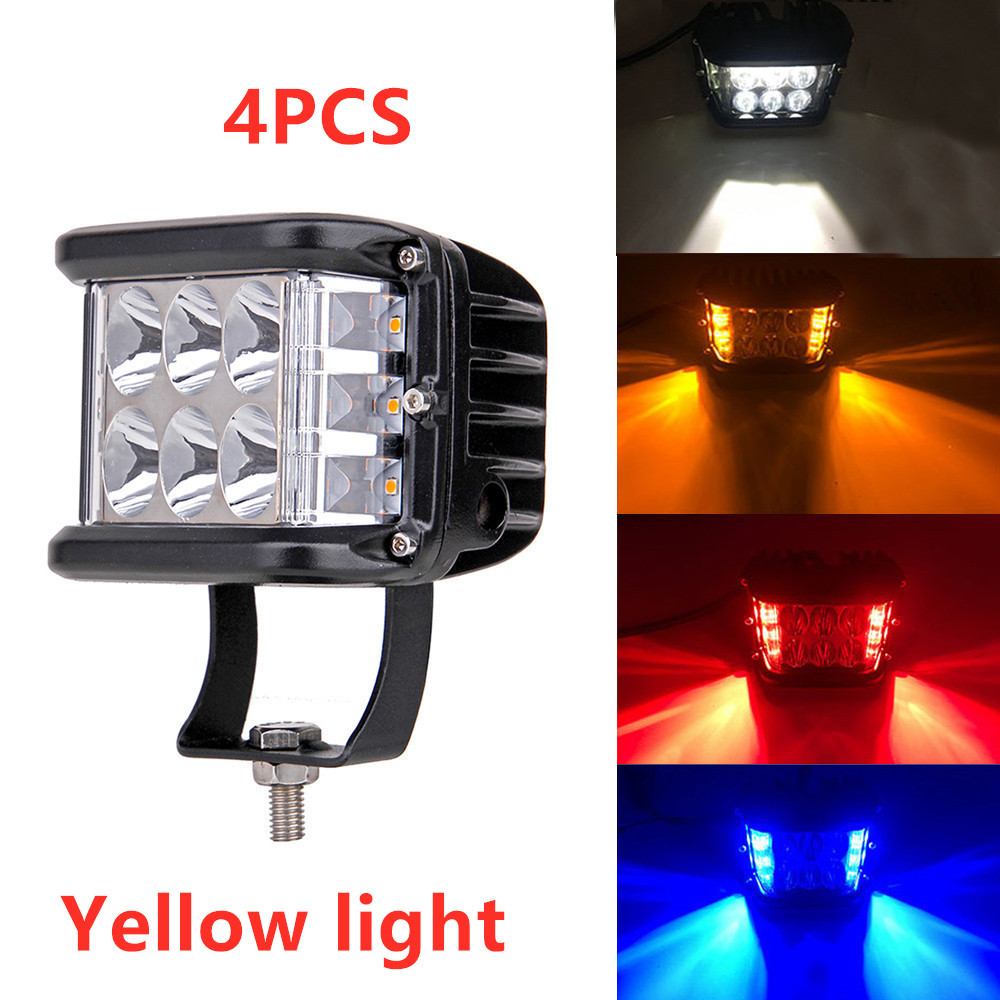 Car light two-color yellow three-sided work light — изображение 8