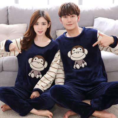 Plus Size Couple Plus Fertilizer Plus 200 Kg Plus Velvet Velvet Pajamas Women - Image 9