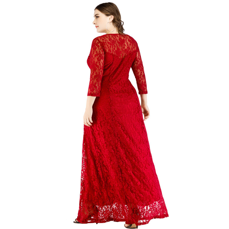 Sleeve Long Skirt Amazon Middle East Lace Dress – Bild 5