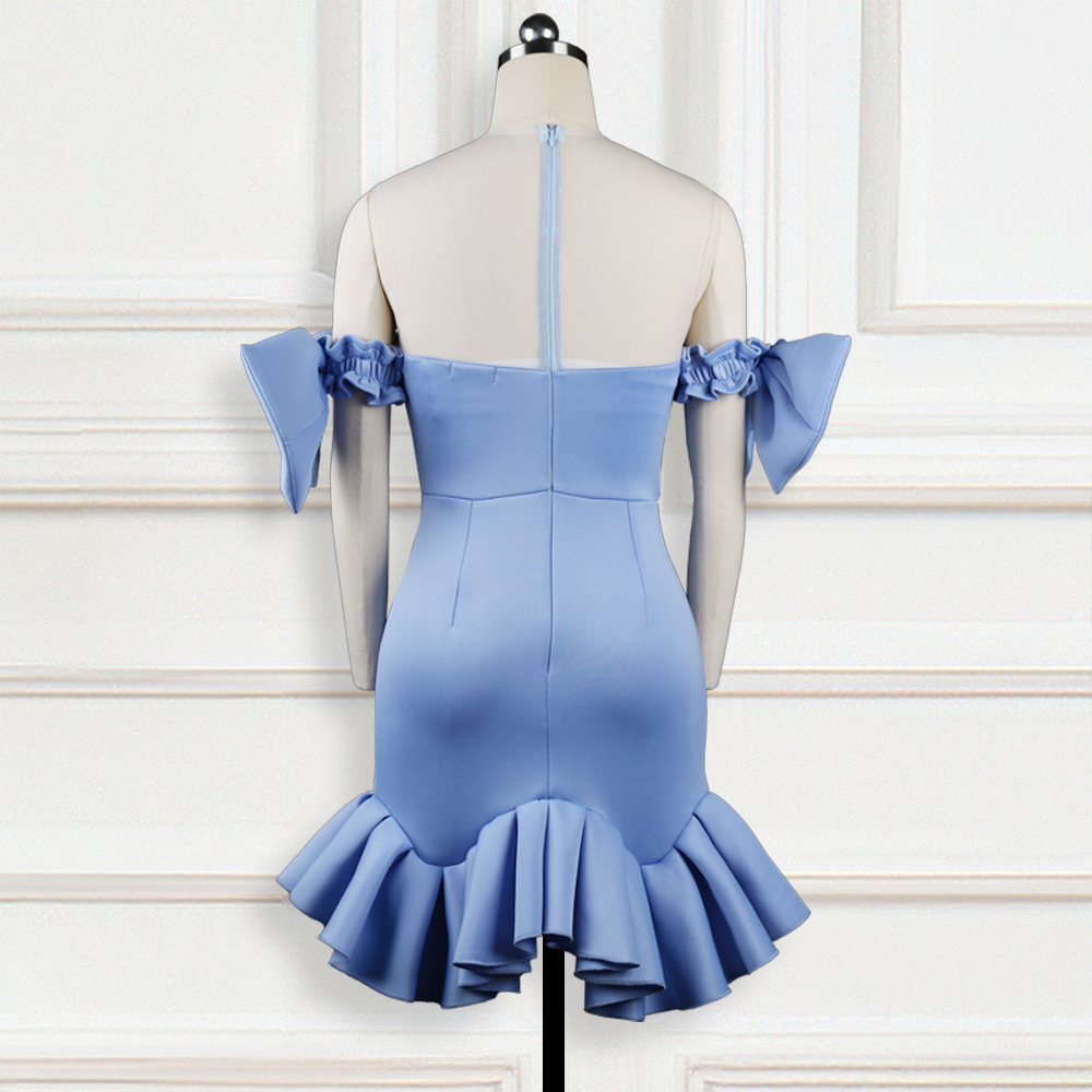 See-Through Mesh And Beaded Ruffles Women's Dress — изображение 4